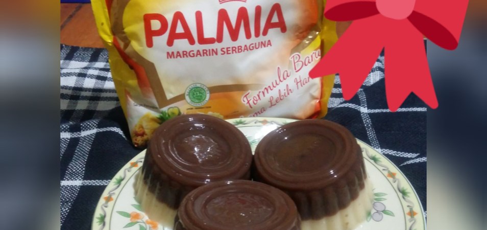 Puding Roti Coklat Lapis Mentega