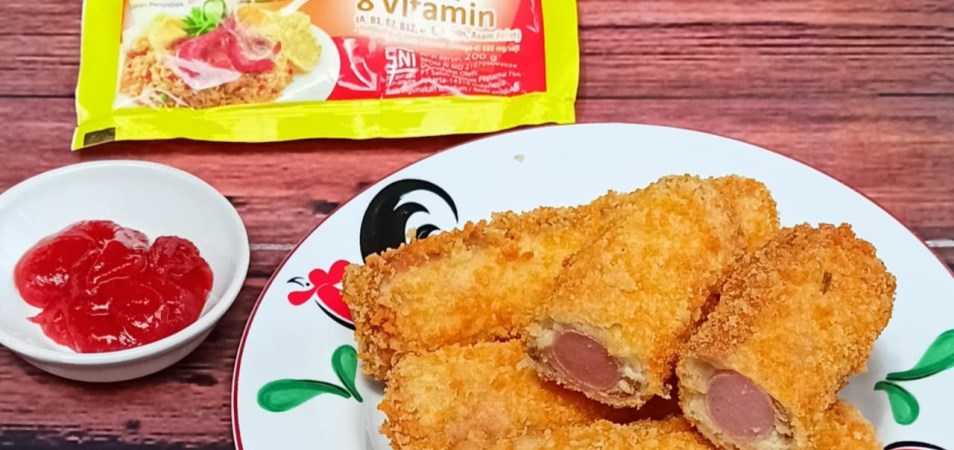 Roti Tawar Sosis Goreng Crispy