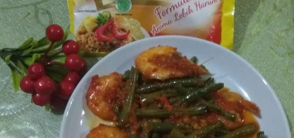 Tumis Merah Udang Kacang Panjang