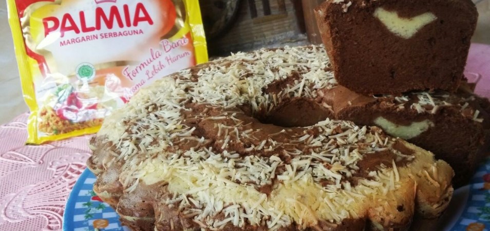 Marmer cake Cokelat Keju All In One Method