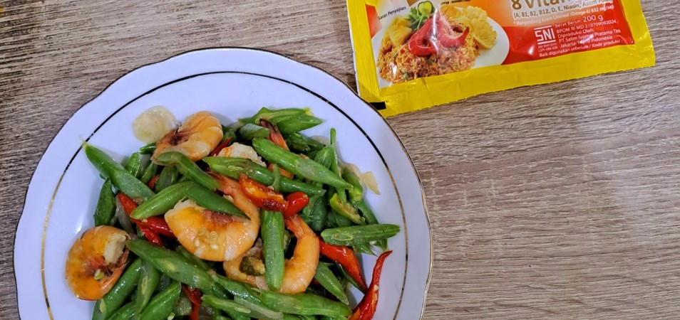 Udang Buncis Tumis Pedas