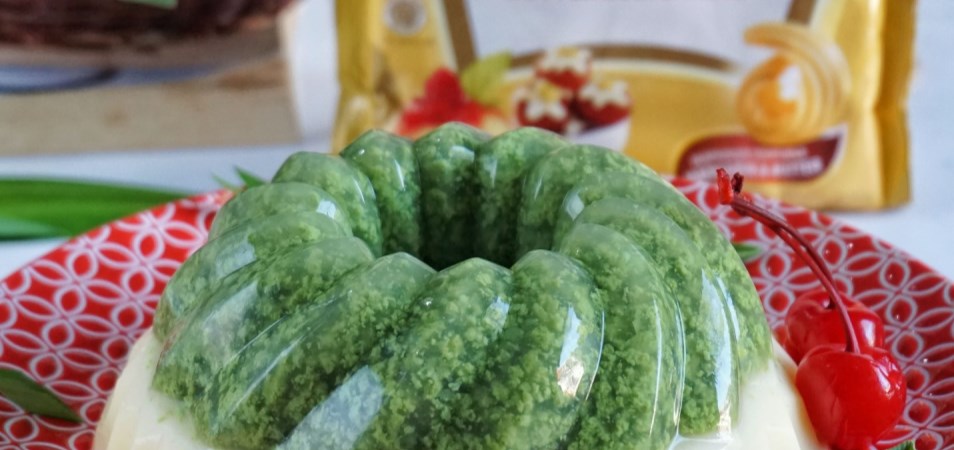 Puding Lumut Bayam Mentega