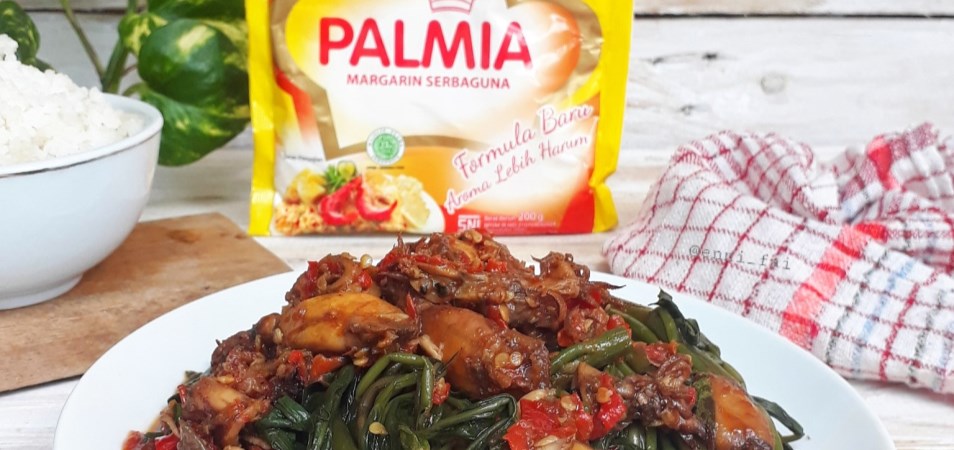 Kangkung Siram Cumi Asin Bumbu Balacan