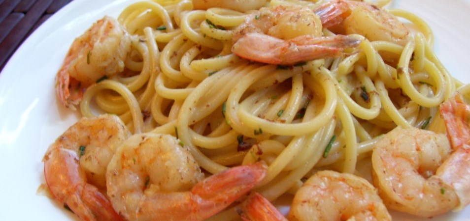 Spaghetti Garlic Prawn Butter