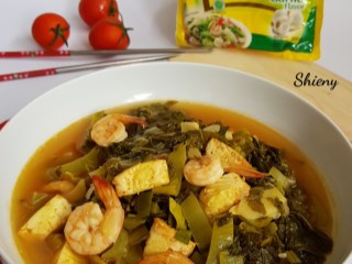 Tumis Sayur Asin Tofu Udang