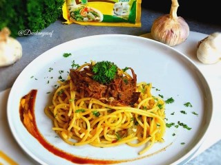 Aglio Olio dengan Daging Sapi Suwir