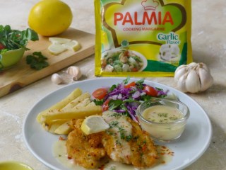 Dory Schnitzels with Lemon Garlic Cream Sauce