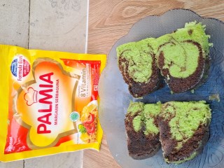 Pandan Marble Cake Kukus