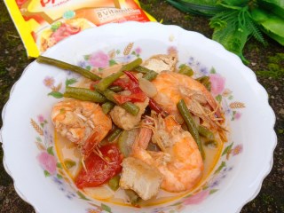 Udang Kacang Tauco Santan Pedas