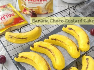 Banana Choco Custard Cake