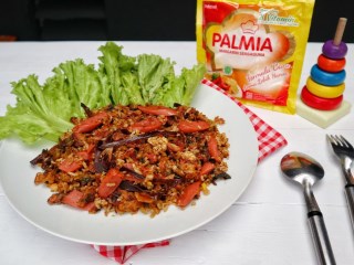 Nasi Goreng Jamur Bayam Merah