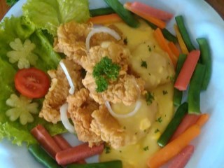 Chicken Steak with  Cheese Corn Sauce